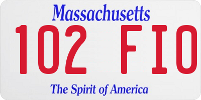 MA license plate 102FI0