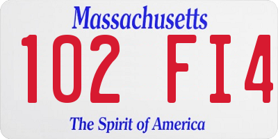 MA license plate 102FI4