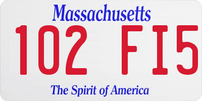 MA license plate 102FI5