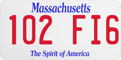 MA license plate 102FI6