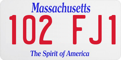 MA license plate 102FJ1