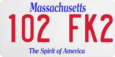 MA license plate 102FK2