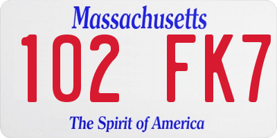 MA license plate 102FK7