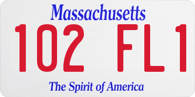 MA license plate 102FL1