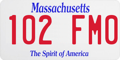 MA license plate 102FM0