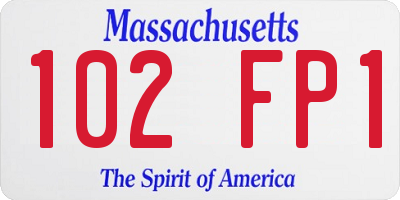 MA license plate 102FP1