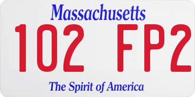 MA license plate 102FP2