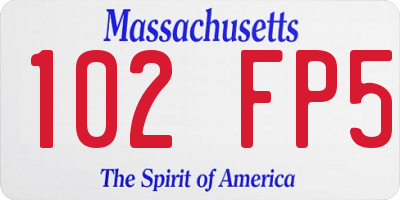 MA license plate 102FP5