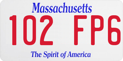 MA license plate 102FP6