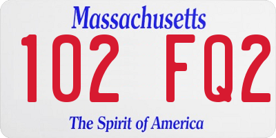 MA license plate 102FQ2