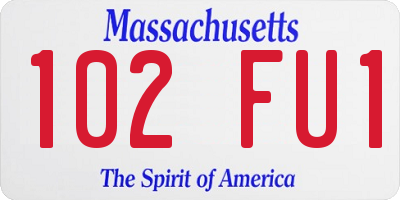 MA license plate 102FU1