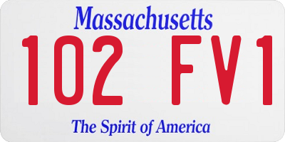 MA license plate 102FV1