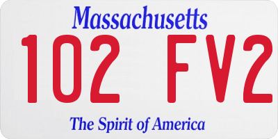 MA license plate 102FV2