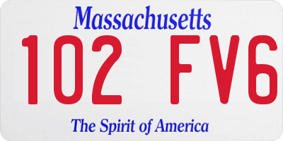 MA license plate 102FV6