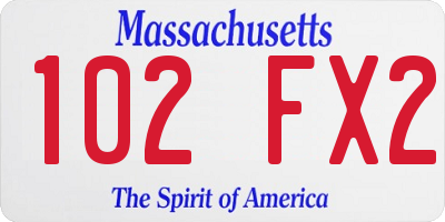 MA license plate 102FX2