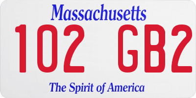 MA license plate 102GB2