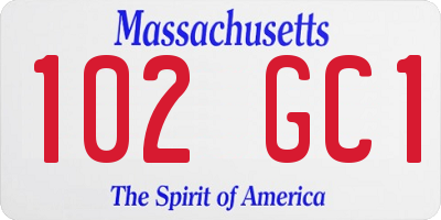 MA license plate 102GC1