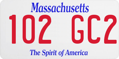 MA license plate 102GC2