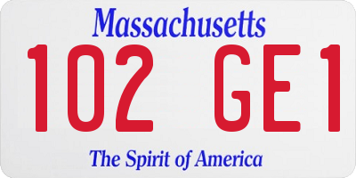 MA license plate 102GE1