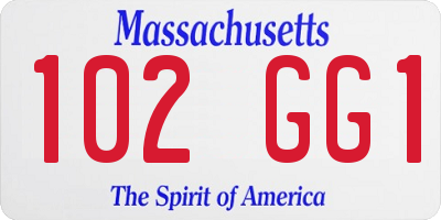 MA license plate 102GG1