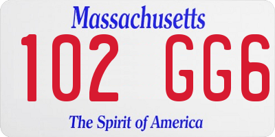 MA license plate 102GG6