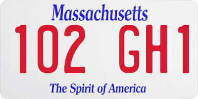 MA license plate 102GH1