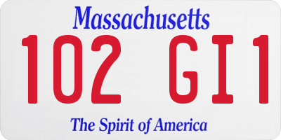 MA license plate 102GI1