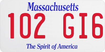 MA license plate 102GI6