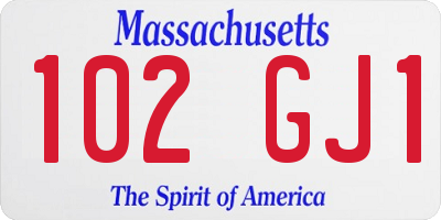 MA license plate 102GJ1