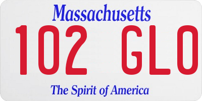 MA license plate 102GL0