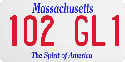 MA license plate 102GL1