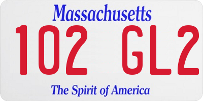 MA license plate 102GL2