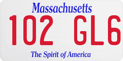 MA license plate 102GL6