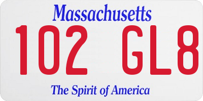 MA license plate 102GL8