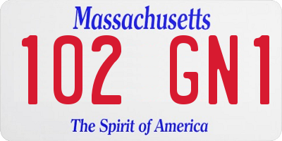 MA license plate 102GN1