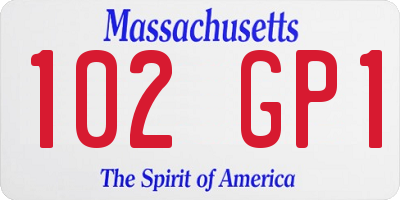 MA license plate 102GP1