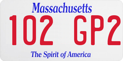 MA license plate 102GP2