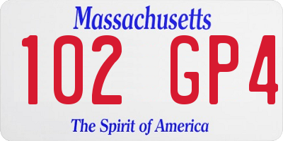 MA license plate 102GP4