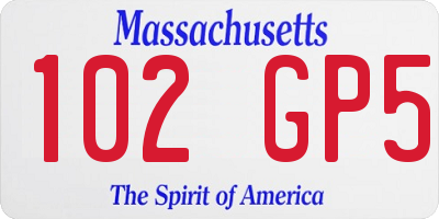 MA license plate 102GP5