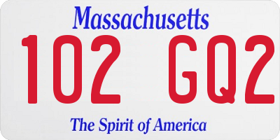 MA license plate 102GQ2