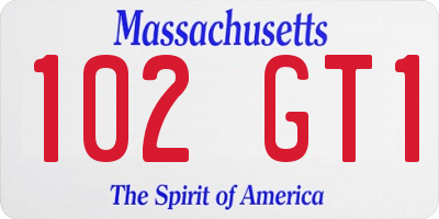 MA license plate 102GT1