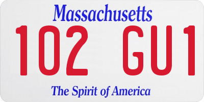 MA license plate 102GU1