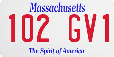 MA license plate 102GV1