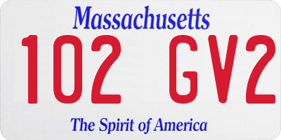 MA license plate 102GV2