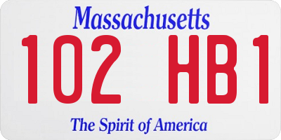 MA license plate 102HB1