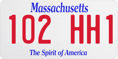 MA license plate 102HH1