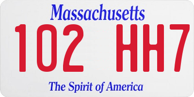 MA license plate 102HH7