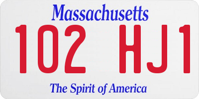 MA license plate 102HJ1