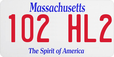 MA license plate 102HL2