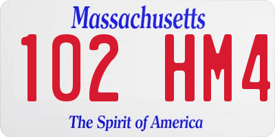 MA license plate 102HM4